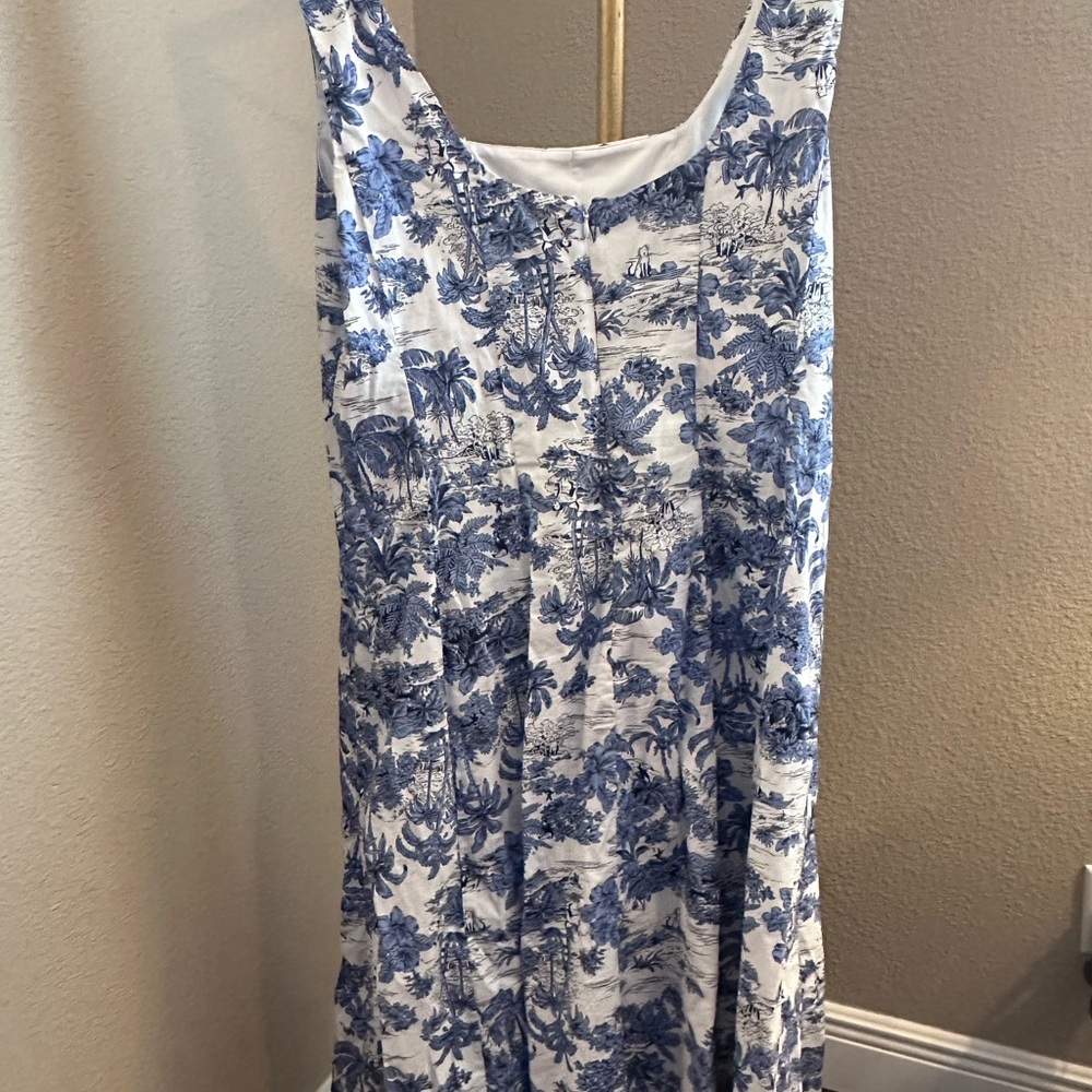 Joie White and Blue Floral Midi Dress - Picture 4 of 8